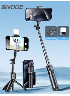 Buy Selfie Stick with Light,Long Selfie Stick with Tripod Stand,Bluetooth Mobile Selfie Stick for Mobile Phone in Saudi Arabia