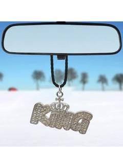 اشتري Car Mirror Hanging Pendant KING Logo Fancy Pendant Metal Mini Car Decoration Chain  1 Pcs في السعودية