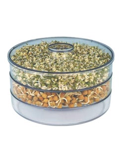 اشتري Plastic Hygienic Sprout Maker Box with 3 Container Organic Home Making Fresh Sprouts Makers for Home Material Box Container Sprouted Grains Seeds Dal, Channa, Organic Sprouting Jar - 17 oz في الامارات