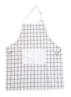 Buy Checked Pattern Apron White/Black 60 x 72centimeter in Saudi Arabia