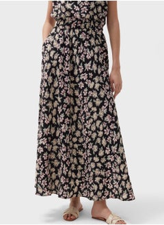 Buy Side Slit Flower Printed Skirts in UAE