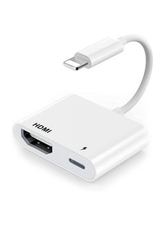 Buy HDMI Adapter for iPhone to TV,iPad to HDMI,1080P HD Digital AV Adapter(No Need Power) Video & Audio Sync Screen Connector Compatibility with iPhone 14/13/12/11/X/8/iPad/to HDTV,Projector in UAE