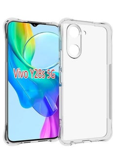 اشتري جراب لهاتف VIVO Y28S 5G، غطاء حماية شفاف من مادة TPU بأربع زوايا، مقاوم للصدمات، غطاء مطاطي من السيليكون المرن من مادة TPU لحماية كيس الغاز في السعودية