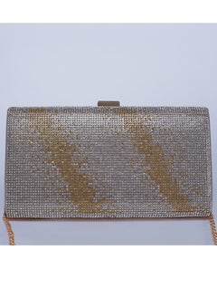 Buy Regimental Stripe Glamorous Crystal Clutch Bag with Golden strape in Egypt