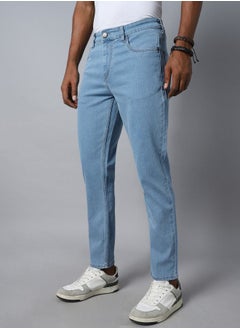 Buy Mid Rise Stretchable Tapered Fit Jeans in Saudi Arabia