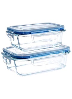 Buy Glass Containers BPA-Free Locking lids. Food Storage Container Leakproof. Glass Lunch Boxes. Freezer Storage Container with Lids Airtight (1 Medium and 1 Small) Glass Food Storage in UAE