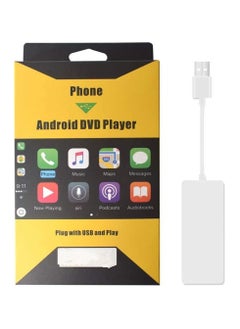 اشتري Wired CarPlay Dongle for Car Screen with Android System 4.4.2 or Above Support Android Auto Mirroring USB Connect SIRI Voice Control Google Maps Upgrade (White) في الامارات