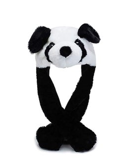 اشتري Cute Plush Panda Hat Ear Moving Jumping Funny Plush Faux Fur Panda Hat Panda Cap في السعودية