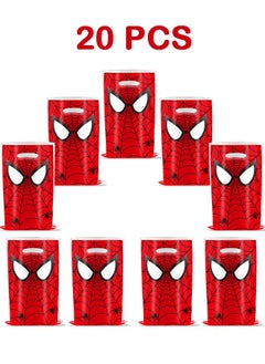 Buy 20 PCS Red Spider-Man Birthday Party Supplies, Cartoon Candy Bags, Tote Bags, Children's Gift Bags, Adult Birthday Party Decorations in Saudi Arabia