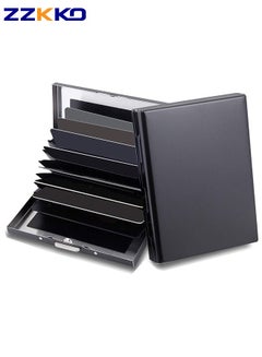 Buy Black Stainless Steel Men's Card Holder 10 Card Slots Rfid Shielding Anti-Theft Simple Accordion Bag Large-Capacity Metal Business Wallet Can Hold Driver's License in Saudi Arabia
