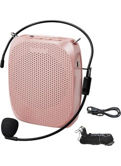 اشتري Voice Amplifier Teachers,Megaphone Speaker Portable PA System with Microphone Headset(Work of 12hours) Supports MP3 Format Audio for Tour Guides Coaches Yoga Fitness Instructors(Pink) في السعودية