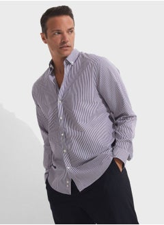 Buy Striped Button Down Regular Fit Shirt Shirt in UAE