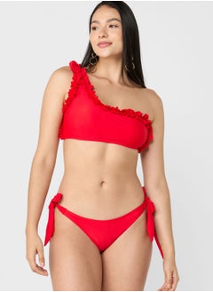 Buy One Shoulder Ruffle Bikini Set in UAE