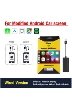 Buy CarlinKit USB Wireless CarPlay Dongle Wired Android Auto AI Box Mirrorlink Car Multimedia Player Bluetooth Auto Connect (Black) in Saudi Arabia