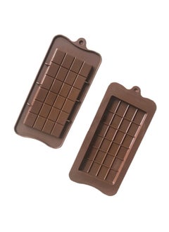 Buy 2 PCS Set Durable Silicone Chocolate Bar Mold, Chocolate Candy Mold (Brown) in Saudi Arabia