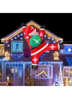 اشتري 6FT Hanging Christmas Inflatables Climbing Santa Claus Decorations Built-in LED Lights Blow up Christmas Ornaments Holiday Decor for Roof Outdoor Indoor Wall في الامارات