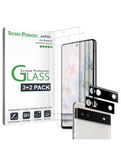 Buy amFilm Screen Protector for Google Pixel 6A -5G(2022), with 2 Pack Camera Lens Protector, 0.33mm Thickness, HD Clear, Anti-Scratch Bubbles-Free, Glass, 3+2 Pack in Egypt