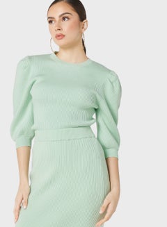 Buy Puff Sleeve Knitted Sweater in UAE