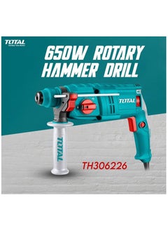 Buy Rotary Hammer Drilling Machine 650 W, 220-240V 50/60Hz 0-1500rpm  T0TAL TH306226 in Saudi Arabia