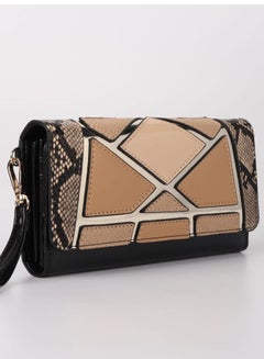اشتري Vintage Large Capacity Three-fold Long Wallet Ladies Fashion Elegant Clutch Zipper Money Phone Bag for Party Shopping with Strap 31.5 x 19.5 x 2 cm في السعودية