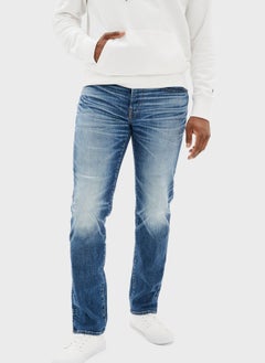 Buy Mid Wash Straight Fit Jeans in Saudi Arabia