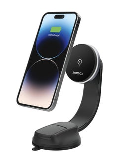Buy Q.MAg Suction Cup Mount 5 [15W] Magnetic Wireless Charging Car Mount - Black in UAE