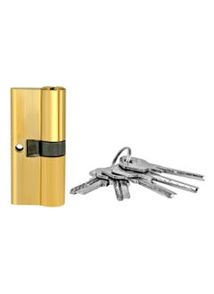 Buy Cylinder Brass Iron Body Door Lock With Key 70MM Gold in UAE