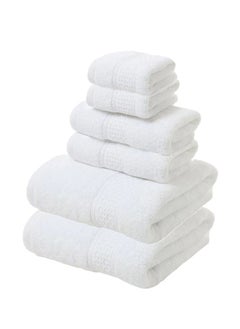 Buy 6 Piece Bathroom Towel Set White in UAE