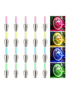 Buy LED Bike Car Bicycle Motorcycle Wheel Light, Tyre Valve Cap Light Waterproof for Mountain City Foldable Bike Front and Rear Wheel (20 PCS) in UAE