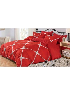 Buy King Size Flat Bed Sheet 6 Piece Set of 1 Flat Bed Sheet, 1 Duvet Bed Cover, 2 Cushion Cover and 2 Pillowcase in UAE