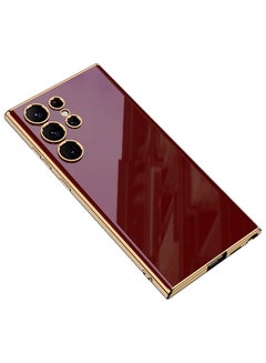 Buy UNBLACK For Samsung S23 Ultra Case Tpu with Gold Lens (Wine Red) in UAE