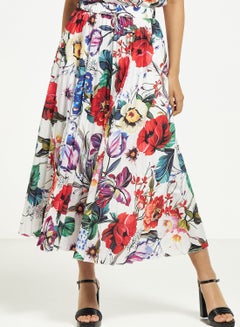 Buy Printed Pleated Skirt in UAE