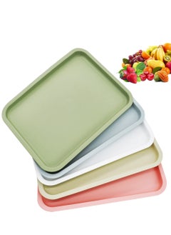 اشتري Plastic Serving Platter Tray, 5PCS 12x9'' Platters for Parties Fast Food Party Food Serving Trays Cafeteria Buffet Tea Fruit Drinks Desserts Drinks Trays Dishes for Restaurants في الامارات