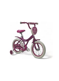 Buy Albader Freestyle Kids Bike 16 Inch Bicycle for Girls Ages 7-10 Years, Purple Color, With Training Wheels, White Air Tires, With Small Bag, Hand & Foot Brakes in Saudi Arabia