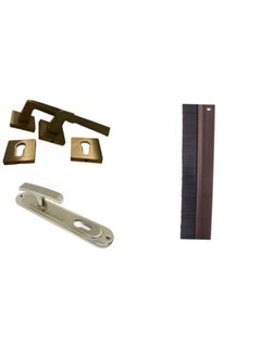 Buy Al-Ahram matt nickel rosette handle set with Comex silver apartment door handle and antidust door brush as a gift in Egypt