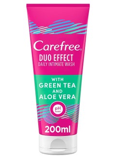 Buy Carefree Daily Intimate Wash Duo Effect with Green Tea and Aloe Vera 200ml in UAE