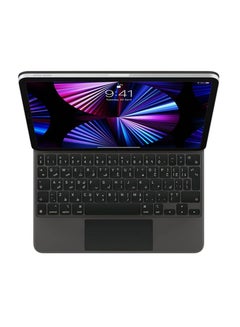 Buy Magic Keyboard for (Arabic/English) 500mAh Compatible with iPad 10.9" & 11", Wireless Connectivity, Magnetic Strong Suction, Foldable, Convenient (GNMGKEYBK) in UAE