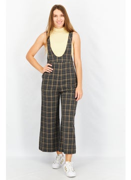 اشتري Women Plaid Sleeveless Jumpsuit, Grey Combo في الامارات