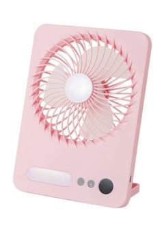 Buy Portable Desk Mini Fan 3 Speeds With LED Lights USB Rechargeable in Egypt