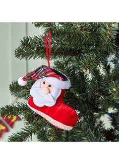 Buy Blovec Hanging Santa Boot with Tartan Hat 10 x 10 x 3.5 cm in UAE