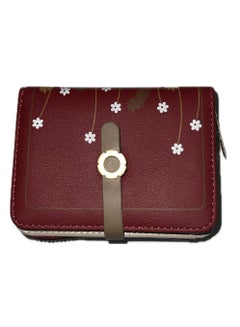 Buy Leather Zip Around Wallet For Women, Dark Red Colour in Egypt