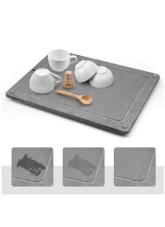 اشتري Water Absorbing Stone Dish Drying Mats for Kitchen Counter  Quick Dry Diatomaceous Earth Sink Tray Mat for Dish Bottles Cups  Bathrooms Multi-Room Use في السعودية