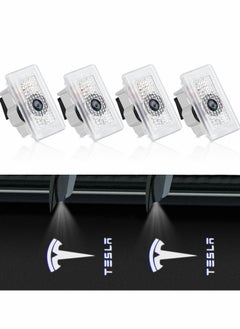 اشتري Car Door Lights Logo Projector for Tesla, Ultra-Bright LED 3D Laser Ghost Shadow Light, Never Fade Welcome Step Courtesy Model 3 Y S X Accessories, Plug and Play (4pcs) في الامارات