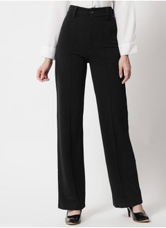 اشتري Pintuck Detail High Rise Straight Leg Trousers في السعودية