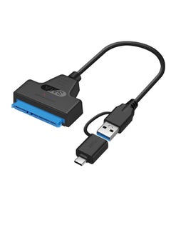 اشتري SATA to USB 3.0 Cable, SATA 22 Pin 2.5" inch Female to USB 3.0 & Type-C Male USB-C USB 3.0, USB 3.0 to SATA III Hard Drive Adapter, for 2.5 3.5 Inch HDD/SSD Hard Drive Disk في الامارات