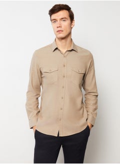 Buy Regular Fit Long Sleeve Gabardine Shirt in Egypt