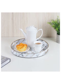 اشتري Elizabeth Serving Tray For Home Kitchen Dining Breakfast In Bed White 33 X 33 X 4.0H Cm White في الامارات