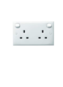 Buy Schneider Electric Switched Socket Outlet  13A 2 Gang Socket White Clipsal S Class Series E25R  Made in Malaysia in UAE