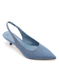 Buy Pointed Toecap Shape Light Vintage Denim Slip On Pumps in Egypt