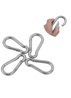 Buy Carabiner 2.73Inch Spring Snap Hook Heavy Duty Snap Hook 304 Stainless Steel Carabiner Clips for Outdoor Activity Camping Fishing Hiking Traveling Clip Keychain 4pcs in Saudi Arabia